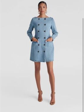 KBB by KAHLANA Women's 'The Tuxedo Mini Dress' - Vintage Wash 8 -  BNWT